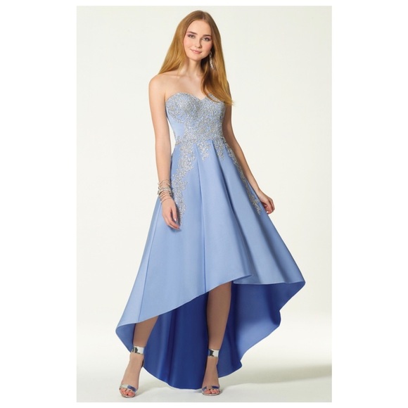 baby blue high low dress